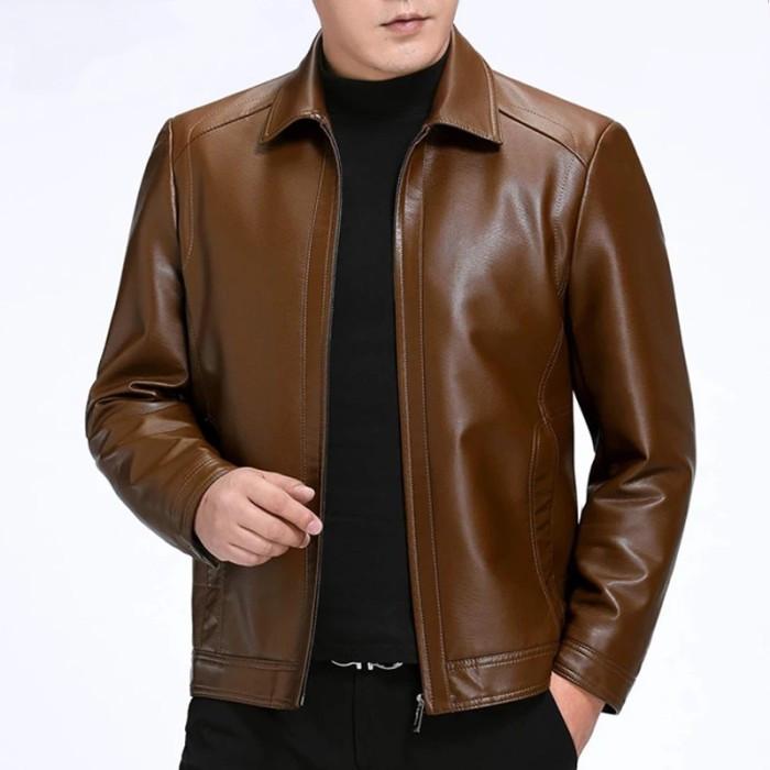 Jaket Kulit Cokelat Gelap